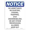 Signmission OSHA Notice Sign, 10" H, 7" W, Rigid Plastic, No Admittance No Hunting Fishing Sign, Portrait OS-NS-P-710-V-14363 - alternate 1